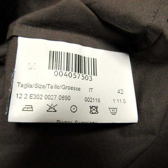 PIAZZA SEMPIONE BLOUSE BROWN SHORT SLEEVE 42 6 - Picture 7 of 7